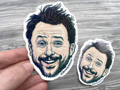 Sticker-A-Day May No.19 - Charlie Kelly always sunny in philadelphia drawing illustration line art pen and ink portrait sticker