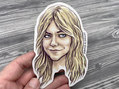 Sticker-A-Day May no. 21 - Sweet Dee is a Person always sunny drawing illustration line art pen and ink sticker