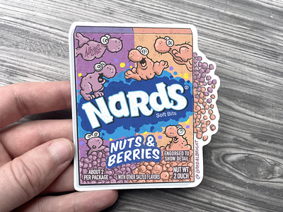 Sticker-A-Day May no. 29 - Nards Candy drawing garbage pail kids illustration line art pen and ink sticker wacky packages wacky packs