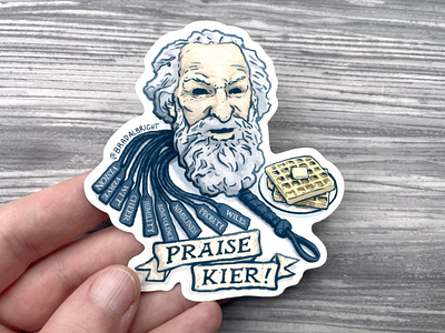 Sticker-A-Day May no.30 - Praise Kier Eagan (Severance) drawing illustration line art lumon pen and ink severance sticker waffle party