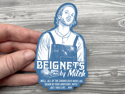 Sticker-A-Day May no.31 - Beignets by Mitch barry hbo beignets beignets by mitch drawing illustration line art nah pen and ink sticker