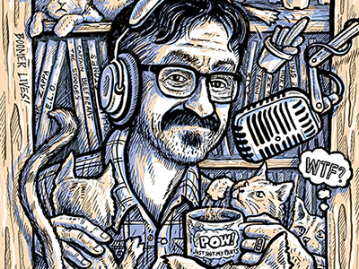 Marc Maron Standup WTF Podcast Gig Poster art comedian comedy crosshatching crumb gig poster illustration line marc maron portrait robert standup