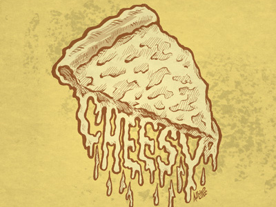 Cheese Pizza Day, Sept 5th cheese cheesy drawing food holiday illustration line art pen and ink pizza tonal yellow pig day