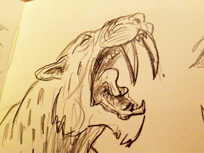 sabretooth sketch animal brad albright cat doodle drawing illustration pencil sabre teeth thumbnail tiger