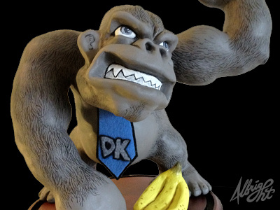 Donkey Kong re-imagined 8 bit banana character character design concept design donkey kong game gorilla illustration monkey nintendo sculpey sculpt sculpture video game