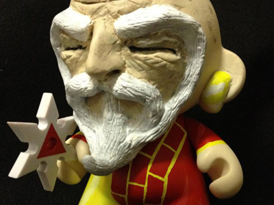 Kung Fu Strike 'Elder' - Commissioned Munny Toy beard kung fu munny ninja sculpt video game vinyl toy