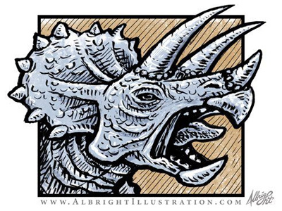 Triceratops Ink Drawing dinosaur drawing illustration ink prehistoric triceratops