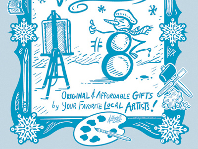 Holiday Show Poster 2 art artist christmas frame gig poster holiday illustration poster snowman