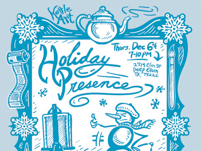 Holiday Show Poster 1 art artist christmas frame gig poster holiday illustration poster snowman