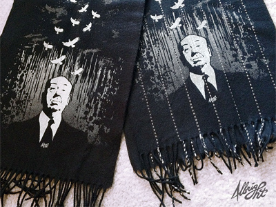 Silkscreened Hitchcock Scarves