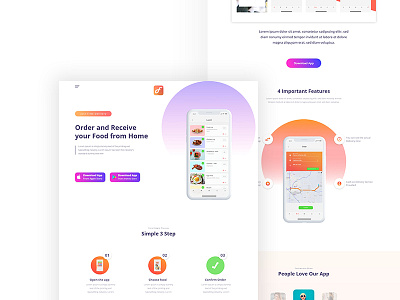 Foodo - App Landing Page