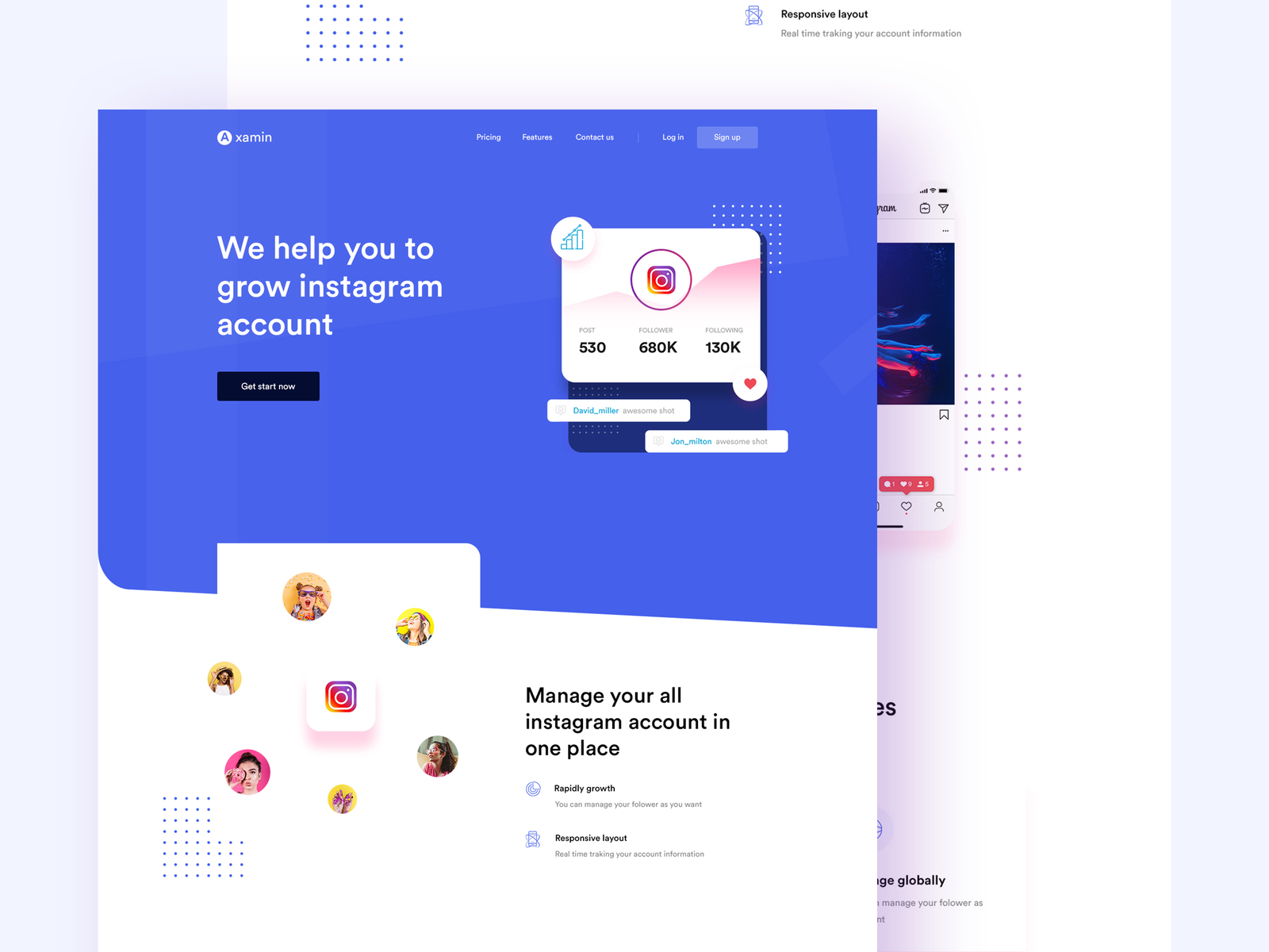 Instagram promote - Landing page by Uttom Sen on Dribbble