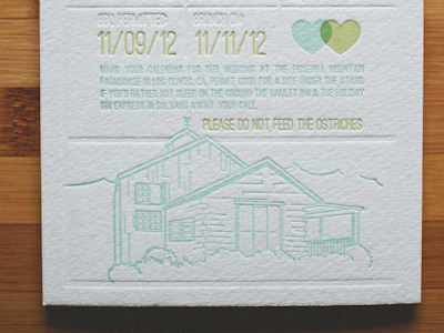 Save the Date {letterpressed} design illustration letterpress save the date farmhouse wedding