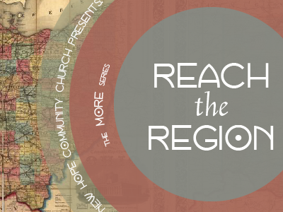 Reach The Region Plate map typography