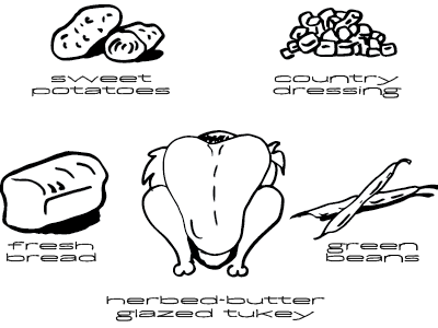 Thanksgiving Menu 2012 elm handdrawn illustration thanksgiving