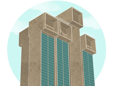 Visvesvaraya Towers architecturalillustration graphic design illustration