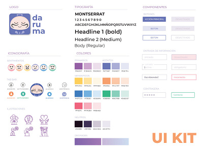 Daruma UI-Kit anxiety app branding depression design graphic design logo typography ui user experience user interface ux uxui