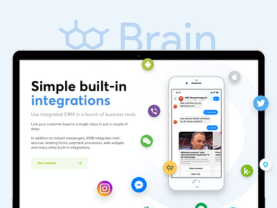 Brain - Chatbot Management Suit b2b chatbots crm dashboard ecommerce flat management suit minimal research sales funnel user flow ux website