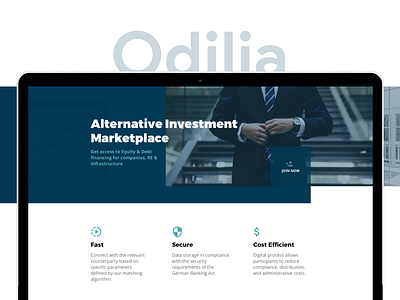 Odilia b2b flat investments logo marketplace minimal real estate website
