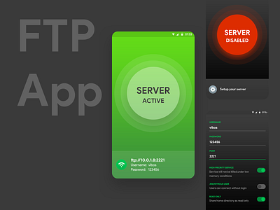 FTP Server App android app flat ftp minimal server simple ui ux wifi