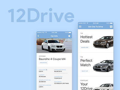 12Drive android app cars dealer flat ios minimal store ui ux website