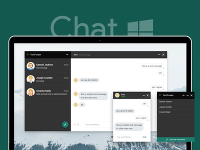 Messenger App Template app chat flat messenger minimal ui ux windows