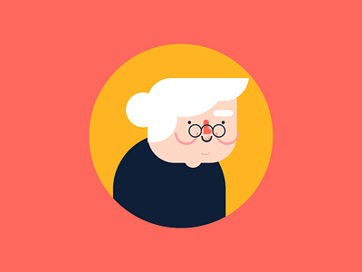 Granny character color design flat grandmother illustration