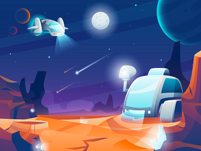 Discovering Planet branding cartoon design galaxy graphic design illustration landing page space ui ux vector website