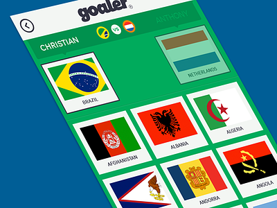 Goaler - Team Selection android app brand game ios mobile strategy ui ux