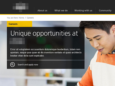 Careers breadcrumbs careers feature header image menu search yellow
