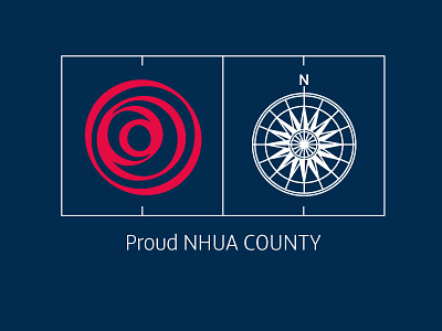Affiliation graphic for County to Regional Level circles compass england hockey lancashire lines north pitch proud rose stroke