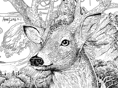 dear deer black dear white