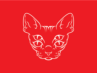 Sphynx cat illustration logo sphynx tattoo