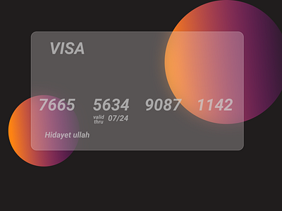 Transparent VISA card design icon ui ux
