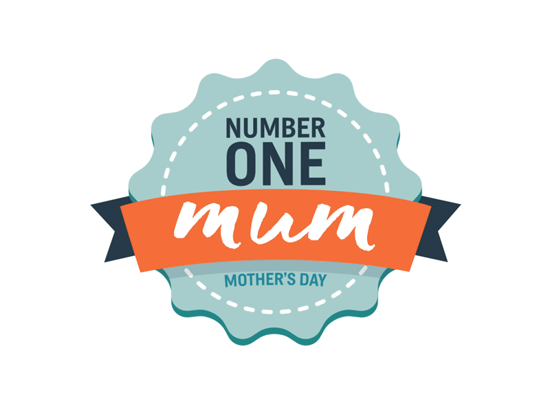 Mother's Day 2d 3d animation badge vector