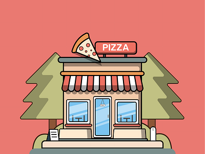 Illustration Pizza Shop