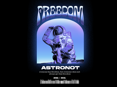 Design Mockup Streetwear Tshirt & Hoodie Freedom Astronot #4