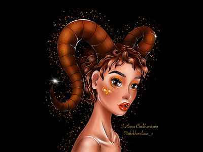 Taurus from the series of illustrations "Signs of the Zodiac" advertising beauty book cover book illustration branding commercial commercial illustration cover digital art digital illustration illustration portrait signs of the zodiac taurus to order zodiac