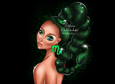 Scorpio from the series of illustrations "Signs of the Zodiac" advertising beauty book cover book illustration commercial commercial illustration cover design digital art digital illustration editorial editorial illustration illustration illustration for the brand portrait scorpio zodiac