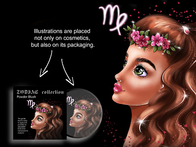 A series of illustrations "Signs of the Zodiac" advertising beauty branding commercial commercial illustration cosmetic brand cosmetics design digital art digital illustration fantasy graphic design illustration illustration for the brand package package design portrait zodiac