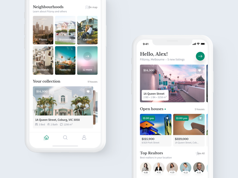 Real  Estate iOS App  Home  Screen by Alex Pesenka 