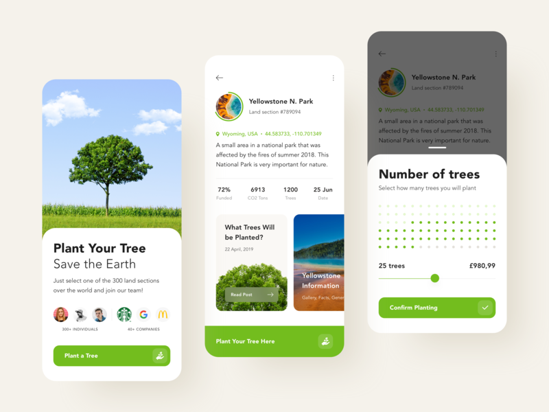 Plant A Tree App By Alex Pesenka On Dribbble