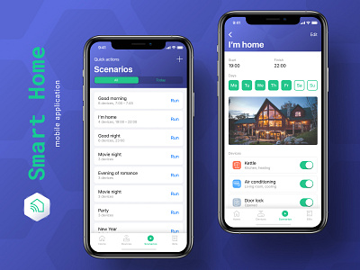 Smart Home – Scenarios app application design ios app mobile mobile app smart home smart home app smart scenarios smarthome ui ux