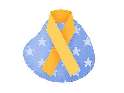 Veteran's Day Holiday Spot holiday ribbon spot illustration stars veterans day yellow