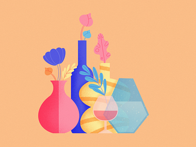 Vectober 03: Vessel flowers glassware illustration inktober inktober 2021 noise pots pottery still life vases vectober vectober 2021 vessel