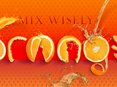 Champagne Showers champagne food lettering food type fruit oj orange pattern photoshop splash