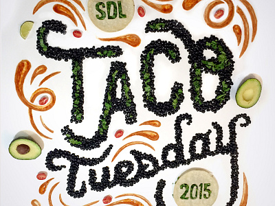 Taco Tuesday Lettering food food lettering lettering mexican taco typography