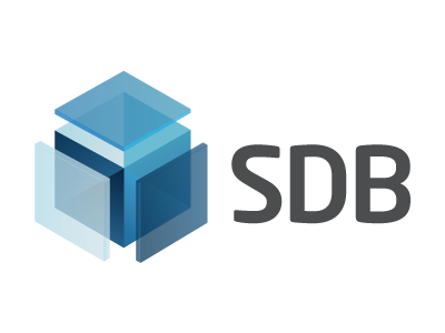SDB Logo blue corporate geometric logo transparency