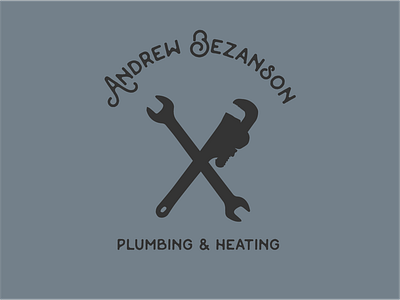 Andrew Benzanson Plumbing Logo branding flat lettering logo type vector