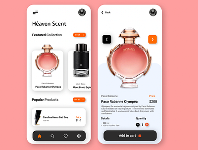 HEAVEN SCENT APP app branding colours design figma graphic design illustration mobile photoshop product ui ux xd